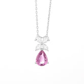 Collier solitaire Facet Classics Colors avec saphir et diamants en or blanc 18 carats